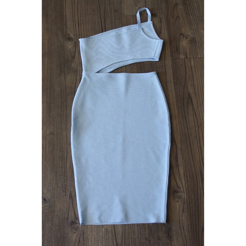 Asymmetric Cutout Detail Bandage Dress #982 - Picture 4 of 6